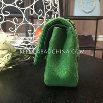 Chanel Green Leather  Flap Handbag Replica