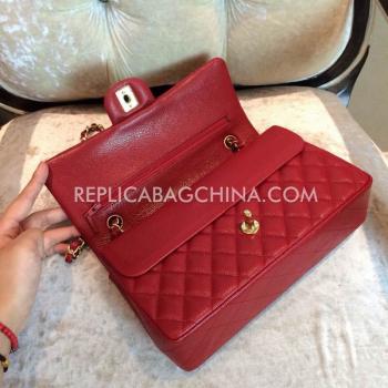 Chanel Handbag Leather  Red  Flap