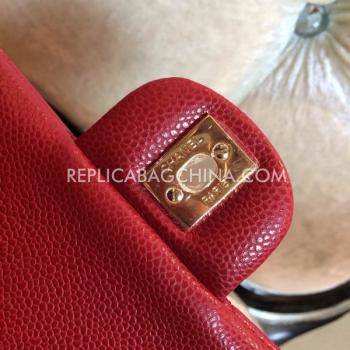 Chanel Handbag Leather  Red  Flap