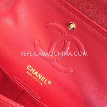 Chanel Handbag Leather  Red  Flap