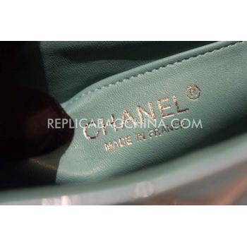 Chanel  Flap Mini Green Leather Handbag