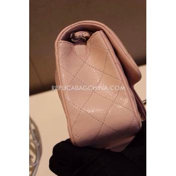 Quality Chanel Mini Pink  Flap Handbag Snakeskin