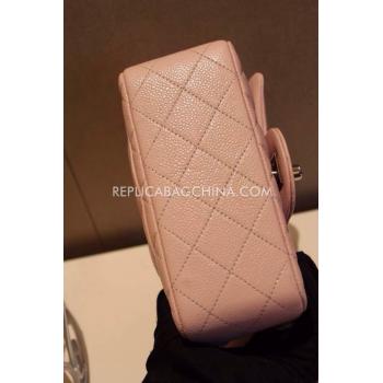 Quality Chanel Mini Pink  Flap Handbag Snakeskin