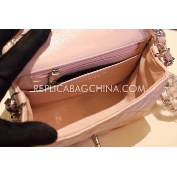 Quality Chanel Mini Pink  Flap Handbag Snakeskin