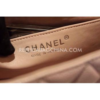 Quality Chanel Mini Pink  Flap Handbag Snakeskin