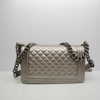 Chanel Boy Chanel bags 30172 Silver Lambskin 2way