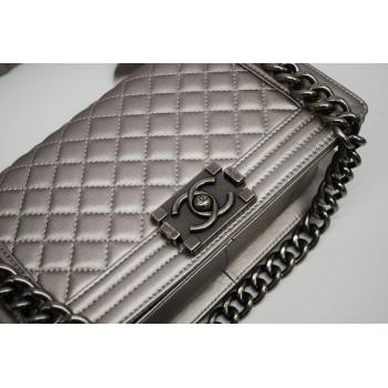 Chanel Boy Chanel bags 30172 Silver Lambskin 2way