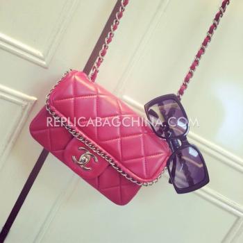 Chanel Calfskin Shoulder Bag Red  Flap