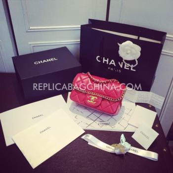 Chanel Calfskin Shoulder Bag Red  Flap