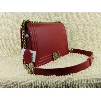 Chanel Boy Chanel bags 66714 Red Lambskin Medium Bags