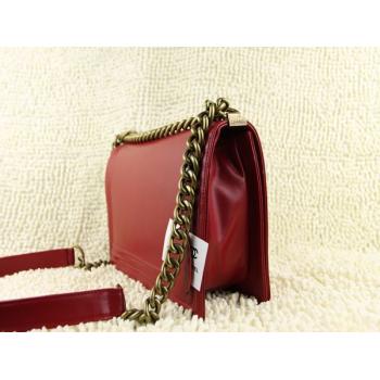 Chanel Boy Chanel bags 66714 Red Lambskin Medium Bags