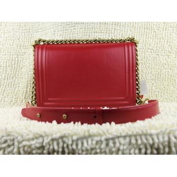 Chanel Boy Chanel bags 66714 Red Lambskin Medium Bags