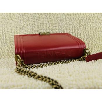 Chanel Boy Chanel bags 66714 Red Lambskin Medium Bags