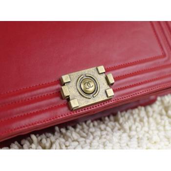 Chanel Boy Chanel bags 66714 Red Lambskin Medium Bags