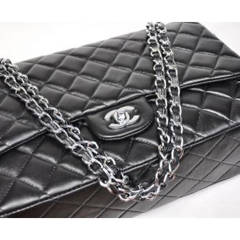 Chanel  Flap bags 28601 Black Lambskin Medium Bag Replica