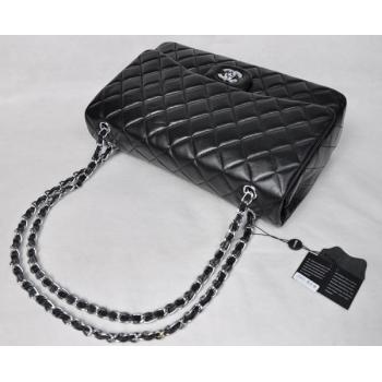 Chanel  Flap bags 28601 Black Lambskin Medium Bag Replica