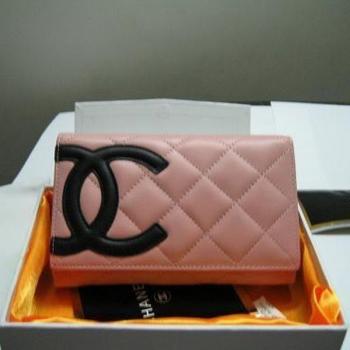 Chanel Wallet 057 Pink Lambskin Ladies Wallet