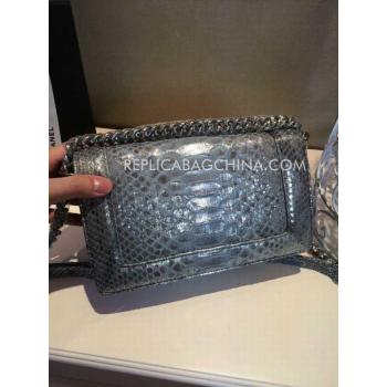 Chanel Le Boy Chain Blue Cross Body Bag Calfskin