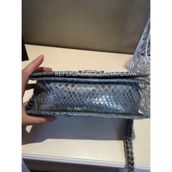 Chanel Le Boy Chain Blue Cross Body Bag Calfskin