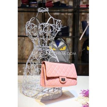 Chanel Calfskin Silver Chain Pink Handbag Reissue 2.55