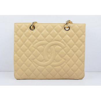 Cheap Chanel Shopping bags 50995 Beige Lambskin Medium Bags