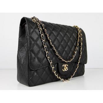 Cheap Chanel  Flap bags 01116 Black Medium HandBags