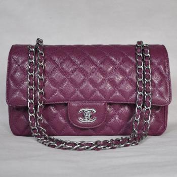 Chanel  Flap bags 1112 Purple Cow Leather Ladies Handbags