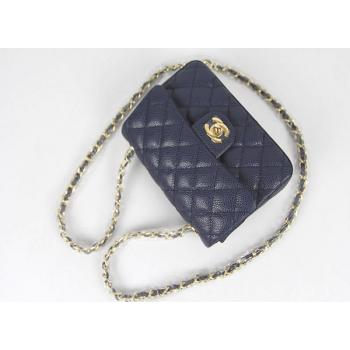 Chanel  Flap bags 1115 Blue Cow Leather Small Handbags