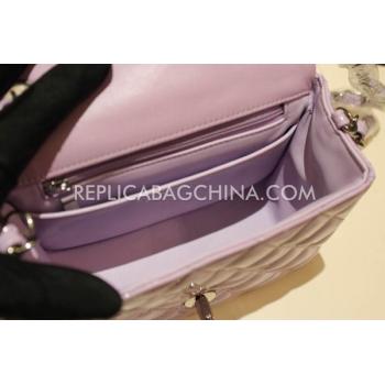 Chanel Calfskin Handbag  Flap Mini Pink