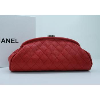 Chanel Clutches 35487 Red Cow Leather Small Bag