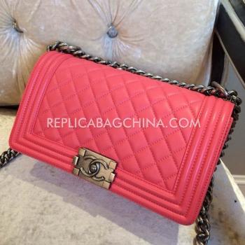 Chanel Le Boy Shoulder Bag Lambskin Pink Replica