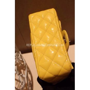 Chanel Patent Leather Mini Yellow  Flap Handbag Replica