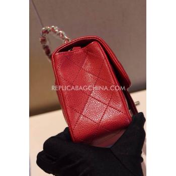 Replica Chanel  Flap Patent Leather Handbag Mini Red