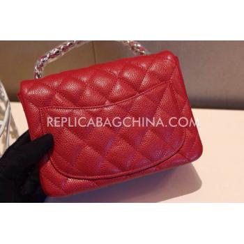 Replica Chanel  Flap Patent Leather Handbag Mini Red