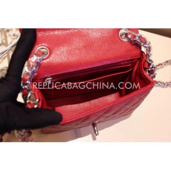 Replica Chanel  Flap Patent Leather Handbag Mini Red