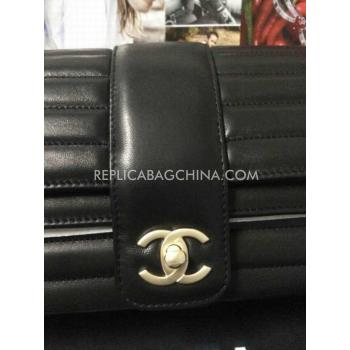 Chanel Chain Black Shoulder Bag Handbag Lambskin