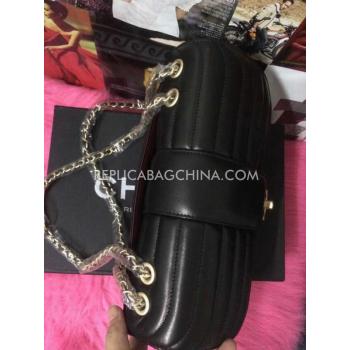 Chanel Chain Black Shoulder Bag Handbag Lambskin