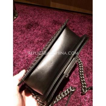 Replica Chanel Cross Body Bag Small Silver Calfskin Le Boy