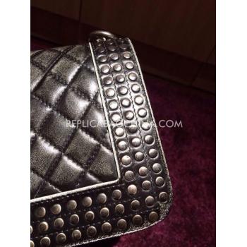 Replica Chanel Cross Body Bag Small Silver Calfskin Le Boy