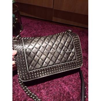 Replica Chanel Cross Body Bag Small Silver Calfskin Le Boy