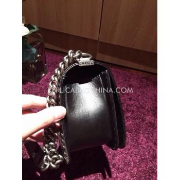 Replica Chanel Cross Body Bag Small Silver Calfskin Le Boy