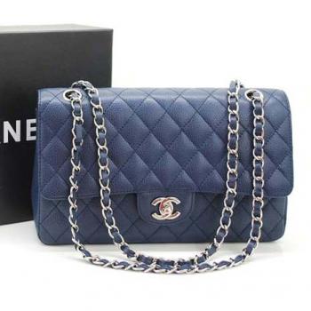 Chanel A1112 Blue Lambskin Ladies Handbags