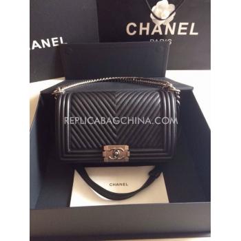 Chanel 2way Le Boy Calfskin Black