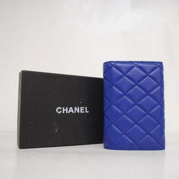 Chanel Wallet 37240 Blue Lambskin Wallet Replica