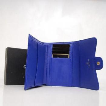 Chanel Wallet 37240 Blue Lambskin Wallet Replica