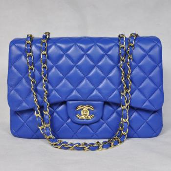 Cheap Chanel  Flap bags 28600 Blue Medium Ladies Bag