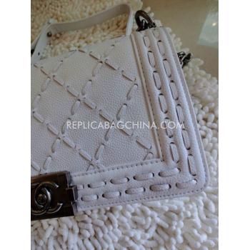 Chanel White Shoulder Bag Handbag Calfskin Replica