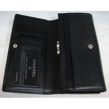 Chanel Wallet 164 Black Cow Leather Ladies Wallet