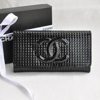 Replica Chanel Wallet 91764 Black Lambskin Wallet