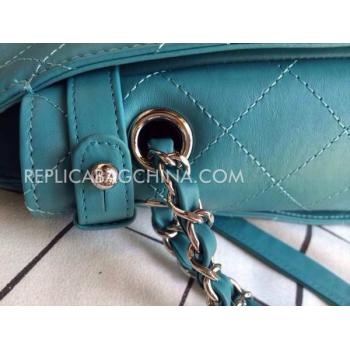 Chanel Leather Cross Body Bag Handbag  Blue